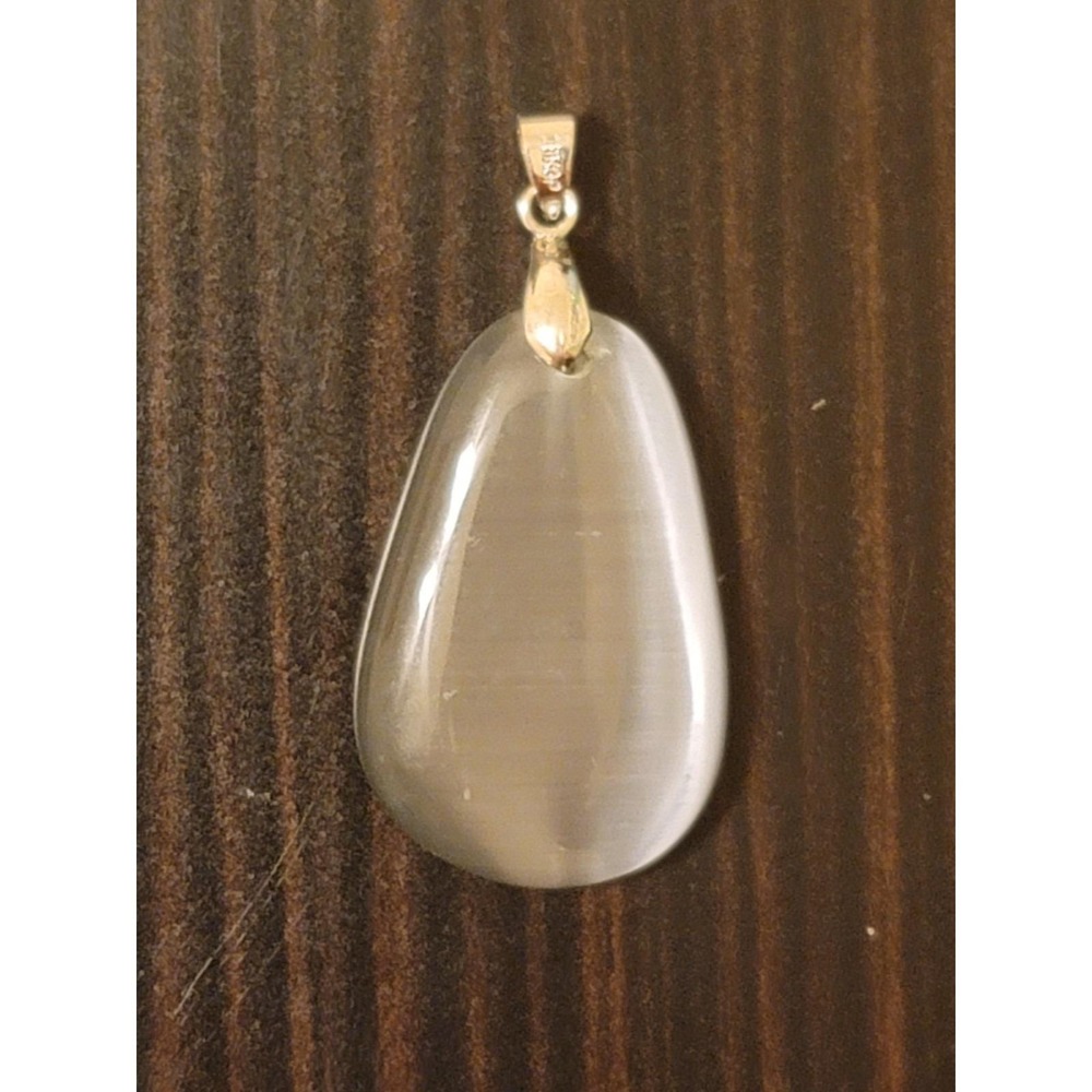 Blue Chalcedony Teardrop Pendant 18 KGP